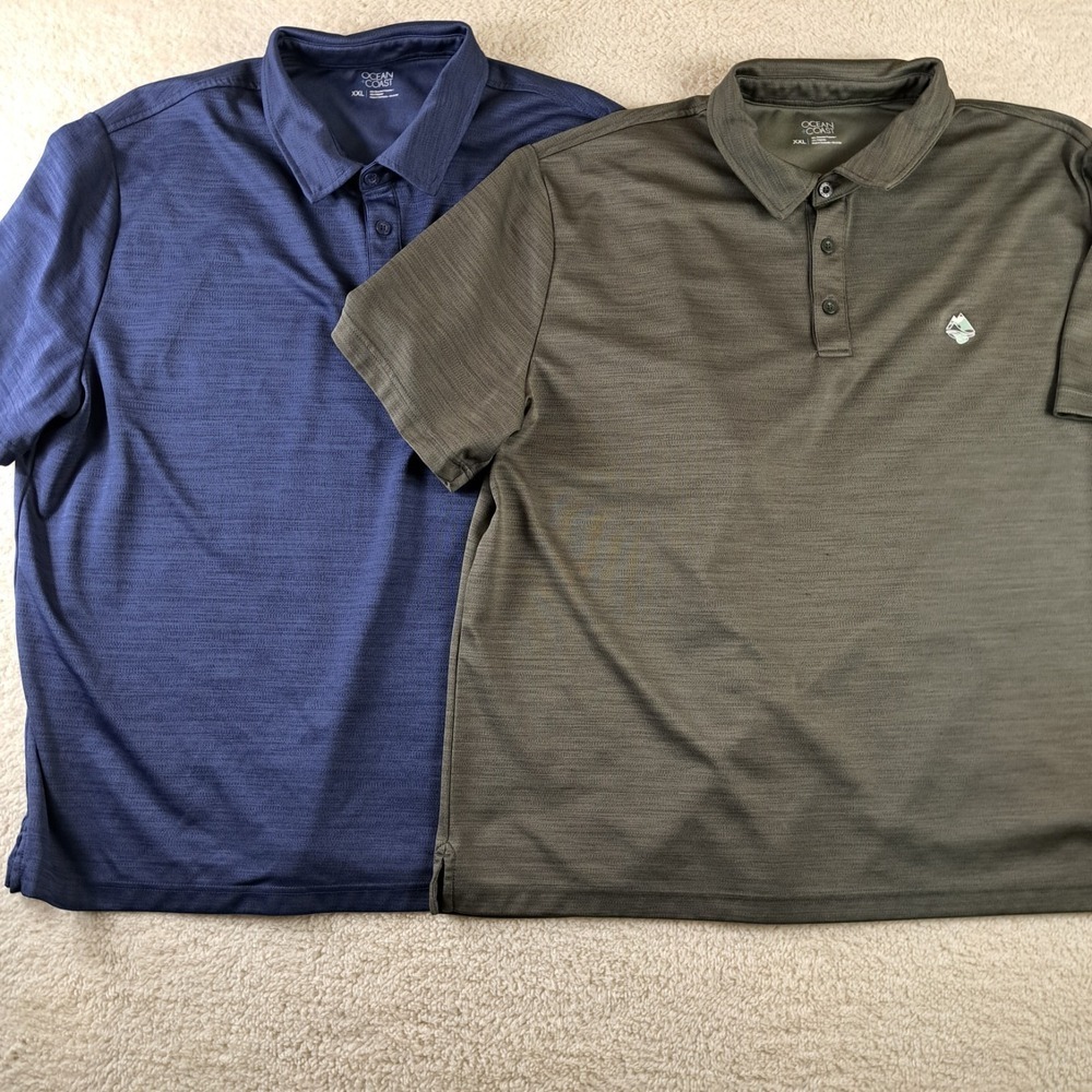 Ocean + Coast Polo Shirt Mens Size XXL Lot Of 2 Outdoor Lightweight Stretch